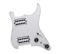 HH Loaded Prewired Scratchplate Two Humbucker Coil Splitting HH Guitar Pickguard Battipenna Per Chitarra Elettrica (Color : White Pickups)