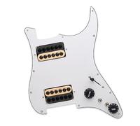 HH Loaded Prewired Scratchplate Two Humbucker Coil Splitting HH Guitar Pickguard Battipenna Per Chitarra Elettrica (Color : Bk Yellow Pickups)