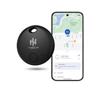 HH-Tech Smart Tag Bluetooth (Black Pack-1) per dispositivi Android compatibile con Google Find My, Air Tracker Tag, ricerca oggetti, traccia facilmente portafoglio, borsa, valigia e altro (solo