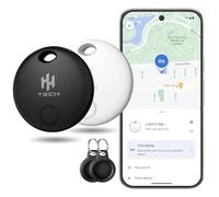 HH-Tech Tag Tracker Android (Pack-2 Black+White Android solo) Funziona con Google Find My, Find Hub, Smart Tag Tracker, Item Finder, Traccia facilmente chiavi, portafoglio, borsa, valigia e altro