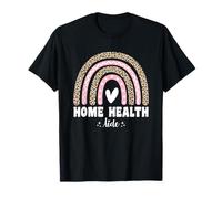HHA Home Health Aide Healthcare Apprezzamento Leopard Rainbow Maglietta