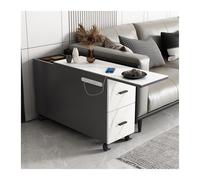 Hhaoran-9868 Credenza a buffet Credenza Rock Slab Credenza di lusso con ruote Credenza mobile ricaricabile Tavolino ad angolo con cartella for telefono da tè Mobile a buffet(70x30x59cm,Left)