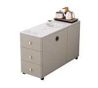 Hhaoran-9868 Credenza a buffet Divano, credenza, tavolino di lusso leggero, soggiorno, tavolo ad angolo for la casa, tavolo da tè, mini tavolino mobile Mobile a buffet(Khaki,80x30x60m)