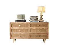 Hhaoran-9868 Mobiletto decorativo Armadietto a sei cassetti in legno massello for la casa, soggiorno, cassetto portaoggetti, credenza for sala da pranzo Mobiletto portaoggetti in stile fattoria