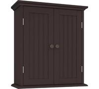 Hhaoran-9868 Mobiletto per medicinali con specchio Armadietto da parete for il bagno sopra il WC, armadietto portaoggetti salvaspazio, armadietto dei medicinali Mobiletto per bagno a parete (Brow)