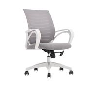 Hhaoran-9868 Sedia da gioco per computer Sedia da ufficio ergonomica con ruote domestiche, scrivania da ufficio in rete con schienale medio, sedia da ufficio girevole con rotelle(Bianco)