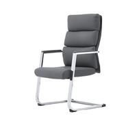 Hhaoran-9868 Sedia da gioco per computer Sedia da ufficio ergonomica con schienale medio e finitura in metallo cromato, senza ruote(Grijs)