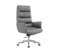 Hhaoran-9868 Sedia da gioco per computer Sedia da ufficio in pelle PU grigia con schienale alto, comoda sedia da ufficio ergonomica regolabile e girevole