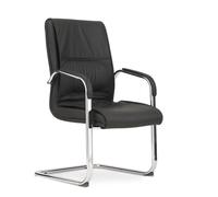 Hhaoran-9868 Sedia da gioco per computer Sedia for ospiti in pelle PU for ufficio domestico for reception, riunioni, conferenze e sala d'attesa, ufficio, casa, con braccioli(Nero)
