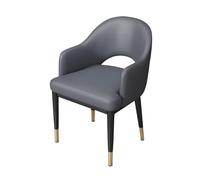 Hhaoran-9868 Sedia da soggiorno Sedie da pranzo moderne della metà del secolo in ecopelle con braccioli, sedile imbottito, gambe in metallo for cucina sala da pranzo Sedie da pranzo(Dark Grey)