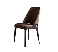 Hhaoran-9868 Sedia da soggiorno Sedie da pranzo moderne in pelle, sedia da cucina con gambe in metallo for sala da pranzo, soggiorno, camera da letto Sedie da pranzo(Bruin)