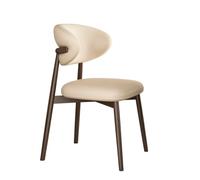 Hhaoran-9868 Sedia da soggiorno Sedie da pranzo, sedie da pranzo senza braccioli con schienale, sedia da pranzo moderna for cucina con gambe in metallo for la casa Sedie da pranzo(Beige)