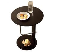 Hhaoran-9868 Tavolino Laterale Small Round Side Table Bedroom - Compact Coffee Martini for Spaces Living Room Tavolino da caffè in accento per soggiorno(Nero)