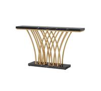 Hhaoran-9868 Tavolino laterale Tavolo consolle, tavolo d'ingresso moderno con base in metallo a griglia for corridoio d'ingresso Tavolo consolle(Nero)