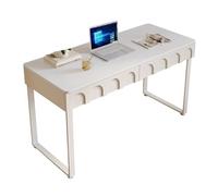 Hhaoran-9868 Tavolo da studio scrivania bianca con cassetti, moderna vanità per trucco, tavolo per computer portatile, casa e ufficio, per scrittura, studio, camera da letto, gaming PC (S)