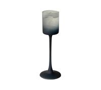 Hhaoran-9868 Tazza di vetro Bicchiere cilindrico vintage con stelo, calice alto nero satinato da 4, once for vino, champagne e cocktail Bicchieri da acqua