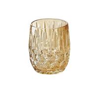 Hhaoran-9868 Tazza di vetro Bicchieri in cristallo testurizzati, 2 misure, bicchieri trasparenti e raffinati for cocktail, tè, acqua, birra, bibite gassate Bicchieri da acqua(Amber,Piccolo)