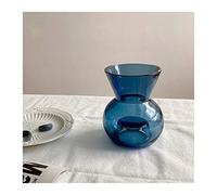Hhaoran-9868 Vaso in vetro con bastoncini e vaso di fiori blu nordico, decorazione per la casa, decorazione per la casa, decorazione per matrimoni, sala da pranzo, soggiorno, decorazione per la casa