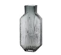 Hhaoran-9868 Vaso in vetro grigio trasparente plissettato composizione floreale idroponica accessori vaso di fiori decorazione arredamento casa adatto per sala da pranzo e soggiorno decorazione