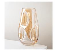 Hhaoran-9868 Vaso moderno semplice e irregolare in vetro colorato a forma speciale composizione floreale per soggiorno, decorazione per la casa, adatto per sala da pranzo e soggiorno (grande)