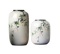 Hhaoran-9868 Vaso retrò in ceramica vasi un paio di ornamenti soggiorno ingresso floreale casa idroponica creativo fiori decorativi cinesi adatti per sala da pranzo e soggiorno decorazione della casa