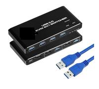 HHB18I KVM Switcher 4K @ 60Hz Switch compatibile HDMI Hub USB 3.0 Docking Station Dock 2 PC Condividi 4 dispositivi USB Tastiera Mouse Stampante (controllo pulsante)