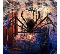 HhBdy 11 Pezzi Ragni Halloween, Ragno Halloween Realistico Ragni Finti Paura, Ragno Finto Peloso, Ragnatele Finte 20 g per Casa Stregata All'aperto Giardino Feste Decorare