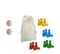 HhBdy 19 Pezzi Personaggi da Gioco in Legno, Pezzi in Legno per Giochi daTavolo, Figure di Gioco Colorate con 2 Dadi, Pezzi degli Scacchi Volanti in Legno1 Personaggi Cono in Legnos per Giochi Tavolo