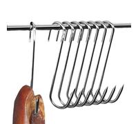 HhBdy 50 pezzi Gancio per carne a S, Ganci da Macellaio in Acciaio Inox, 15 cm Ganci da Cucina Inox, Ganci per Affumicatura per Appendere Carne, Barbecue, Cucina