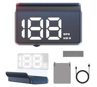 HhBdy Head Up Display Auto, Tachimetro Digitale Plug-and-Play USB, 9 cm Tachimetro GPS Universale Display Auto HUD con Tettuccio per Tutti i Tipi di Veicoli (Luce Bianca)