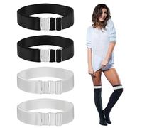HhBdy Reggicalze per calze, confezione da 4 reggicalze da donna e uomo, con rinforzi per colletto della camicia, reggicalze per ballerini e cornacchiatori (bianco, nero), No, Taglia unica