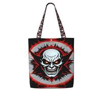 hhbiuuo Borsa larga da donna con stampa di fantasmi malvagi rossi e neri, borsa tote in tela riutilizzabile, per viaggi, lavoro, uso quotidiano