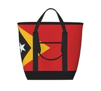 hhbiuuo Borsa termica/borsa termica, morbida scatola per il pranzo a tenuta stagna con cerniera, stampa bandiera di Timor Est, per spiaggia, viaggi, generi alimentari