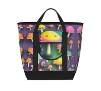 hhbiuuo Borsa termica/borsa termica, morbida scatola per il pranzo a tenuta stagna con cerniera, stampa colorata con funghi da sogno, per spiaggia, viaggi, generi alimentari