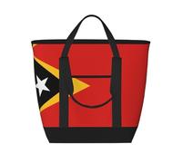 hhbiuuo Borsa termica/borsa termica, morbida scatola per il pranzo a tenuta stagna con cerniera, stampa Repubblica democratica di Timor Est per la spesa da viaggio in spiaggia