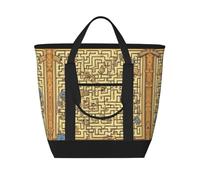 hhbiuuo Borsa termica/borsa termica, morbida scatola per il pranzo a tenuta stagna con cerniera, stampa labirinto del tesoro, per spiaggia, viaggi, generi alimentari