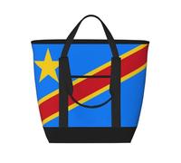 hhbiuuo Borsa termica/borsa termica, morbida scatola per il pranzo a tenuta stagna con cerniera, stampa bandiera del Congo, per spiaggia, viaggi, generi alimentari