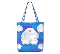 hhbiuuo White Bear Family Print Large Tote Bag da donna - Borsa tote in tela riutilizzabile per viaggi, lavoro, uso quotidiano