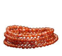 HHCTEBEC Bracciale con Perline Bracciale in Agata Rossa del Sud Bracciale Elasticizzato in Cristallo curativo Naturale calmante per Donne e Uomini - Pietra preziosa semipreziosa Fatta Mano,4MM