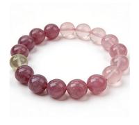 HHCTEBEC Bracciale da Donna in Cristallo di Quarzo Rosa Rosa, Perline di Pietra dell'amore Rosa Chiaro e Rosa Scuro Naturali per la guarigione del Chakra del Cuore, Amore per se Stessi,10MM