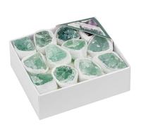 HHCTEBEC Confezione Regalo di Cristalli Grezzi Pietre curative di Fluorite Verde Grezza per burattatura, avvolgimento di Fili, Wicca Reiki, Meditazione e Decorazioni per la casa Feng Shui