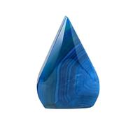 HHCTEBEC Ornamenti A Forma di Piccola Fiamma in Agata Blu Naturale, Pietra Grezza in Cristallo Naturale, Decorazioni per La Casa, Artigianato in Cristallo, Ornamenti Feng Shui,8~9cm