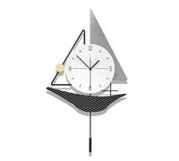 HHCTEBEC Orologio da Parete Moderno per Soggiorno, Grande Orologio da Parete Decorativo con Pendolo, Orologio Digitale Silenzioso A Batteria per Cucina/Ingresso/Camera da Letto/Ufficio,S