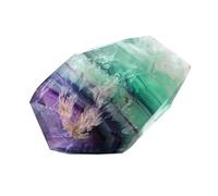 HHCTEBEC Pietre di Cristallo Curative di Quarzo Fluorite, Cristallo Grezzo di Lucidatura con Geometria Naturale, Campione Minerale di Cristallo Curativo di Fluorite Verde Viola,200~300g