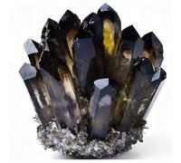 HHCTEBEC Pietre Grezze Gruppo di Cristallo di Cristallo Bianco Naturale Cluster Ruvido in Pietra Carving Casa E Giardino Pietre Economiche, Pietre di Casa E Giardino di Alta qualità,Nero,610g