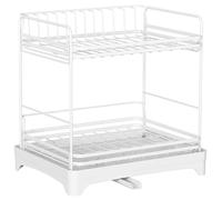 HHCTEBEC Scolapiatti per bancone della Cucina, organizzazione in Materiale Metallico ed Elementi Essenziali per riporre con portaposate, con Tubo di drenaggio per la casa e l'appartamento,B