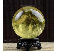 HHCTEBEC Sfera di Cristallo di Citrino Giallo Naturale, Sfera di Cristallo Curativa Feng Shui, Scultura da Tavolo, Ornamenti per Meditazione, Divinazione, Reiki, Yoga, Decorazione,70mm