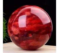 HHCTEBEC Sfera di Cristallo Rosso Naturale con Supporto, Pietra Decorativa