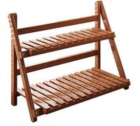 HHCTEBEC Supporto per Piante da Tavolo per Interni Scaffale per Piante da Interno a 2 Livelli, Supporto per Piante Piccole per Piante da Interno Multiplo, Espositore per Piante a Forma,Marrone,40