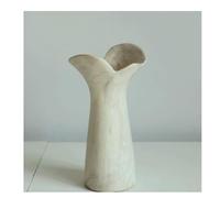 HHCTEBEC Vaso Rotondo Grande Rustico Bianco per centrotavola da Tavolo, Vaso, Aspetto Pietra terrosa, Arredamento centrotavola per Case Moderne e strutturate,G